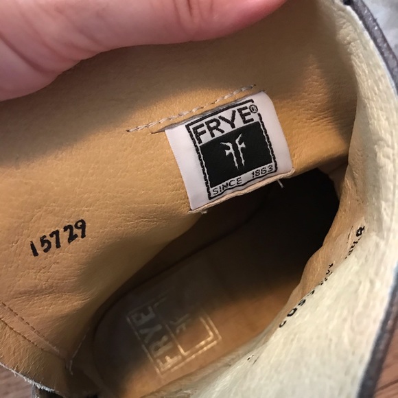 Frye Melissa button zip short ankle boot brown 8.5 - Picture 6 of 7